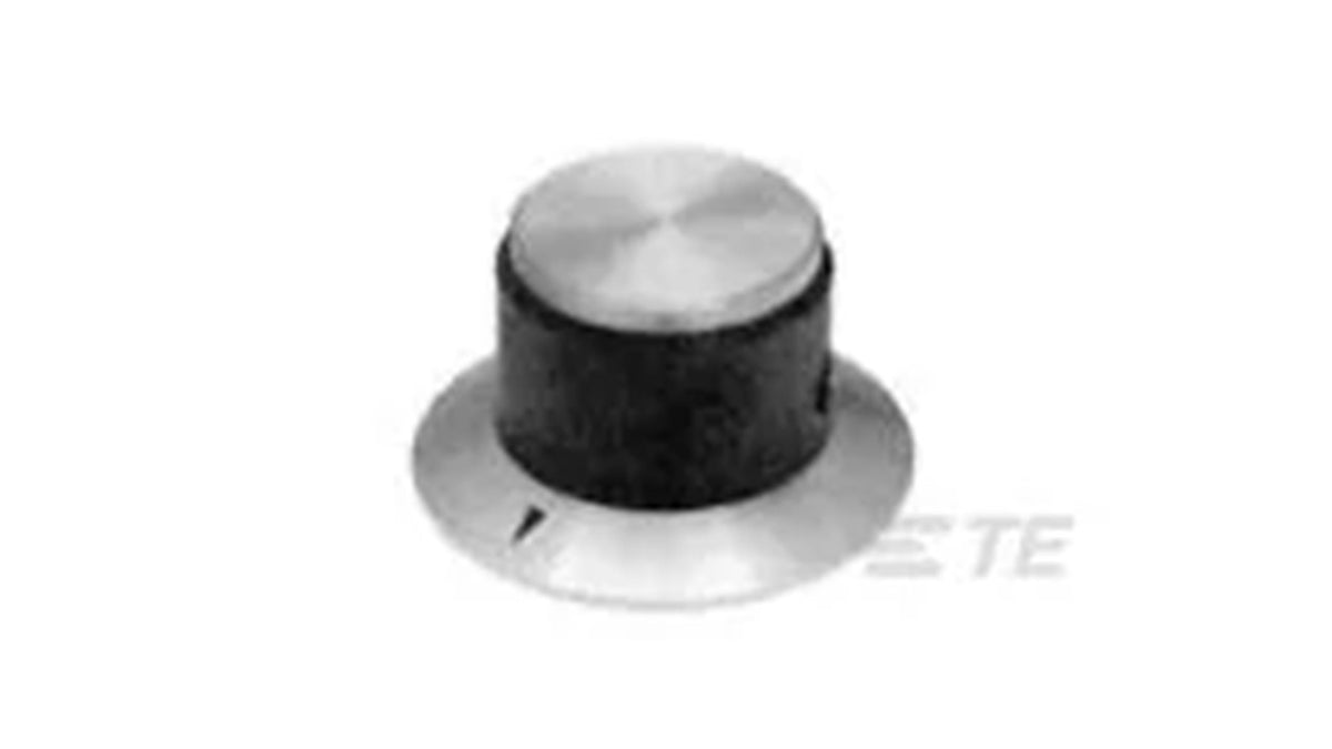 7-1437622-6 KNS501BA1/4=KNOB BLK/ALUM W/SK