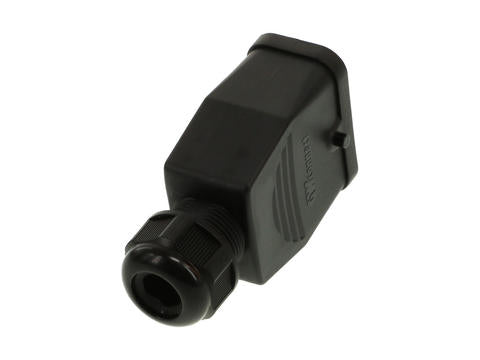7908.6646.1 GWconnect STD - Standard, Single Lever Hood, Polyamide, with 2 Pegs, Top Entry, with Cable Gland, Size «32x13», Pg16 Thread, Black