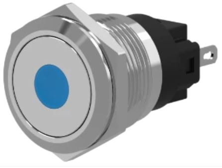 82-4151.0244 Indicator / stainless steel illuminated point yellow 24V solder/fast-on,