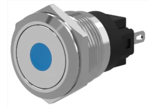 82-4151.0254 Indicator / stainless steel illuminated point yellow 24V solder/fast-on,