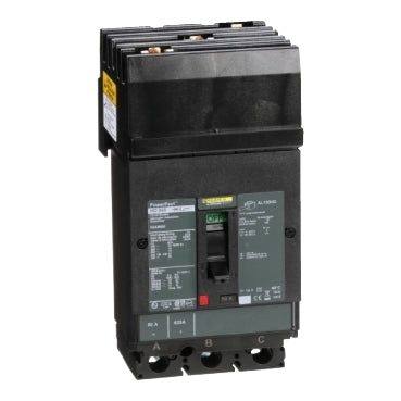 HDA36050 Circuit breaker, PowerPacT H, 50A, 3 pole, 600VAC, 14kA, I-Line, thermal magnetic, 80%, ABC