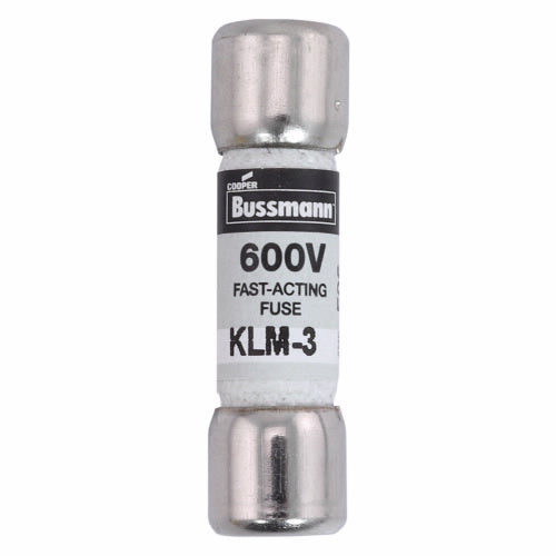 KLM-3 FUSE CARTRIDGE 3A 600VAC/VDC 5AG