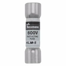 KLM-5 FUSE CARTRIDGE 5A 600VAC/VDC 5AG