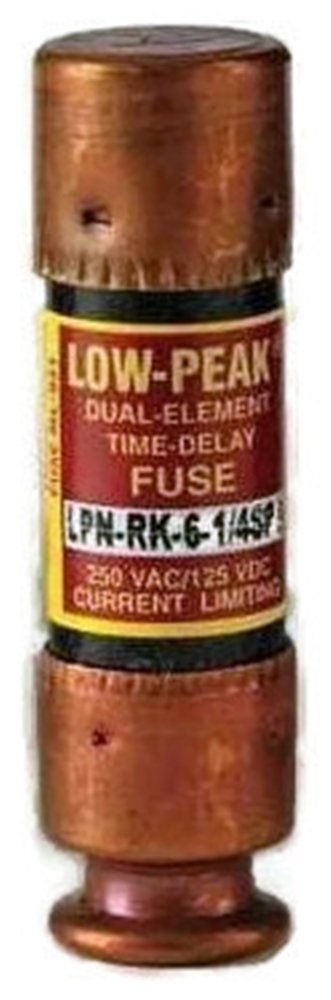 LPN-RK-6-1/4SP 6.25A, 250 Vac, 125 Vdc LOW PEAK DUAL ELEMENT