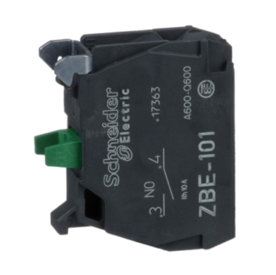 ZBE101 single contact block for head Ø22 1NO silver alloy screw clamp terminal