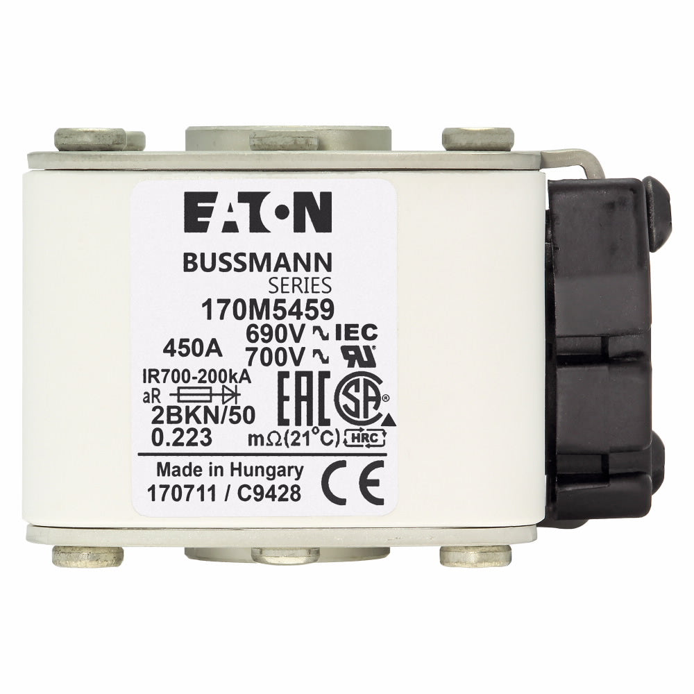 Fuse size 2,690V/700V (IEC/UL)450A fuse