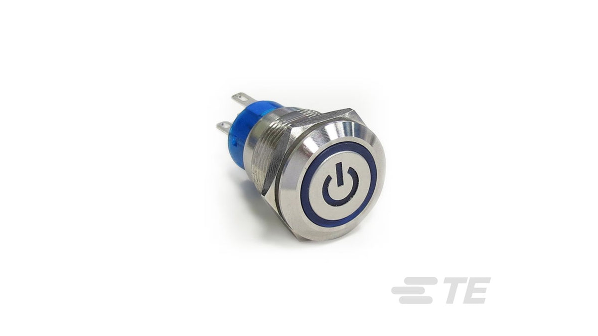 2213766-9 Pushbutton SW AV19 SPM 3A POWER LED YELLOW 12V