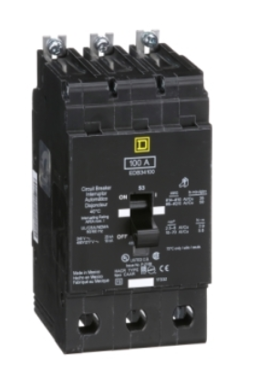 Mini circuit breaker, E-Frame, 100A, 3 pole, 480Y/277VAC, 25kA max, bolt on [TAA]