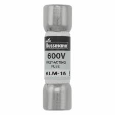 KLM-15 FUSE CARTRIDGE 15A 600VAC/VDC 5AG
