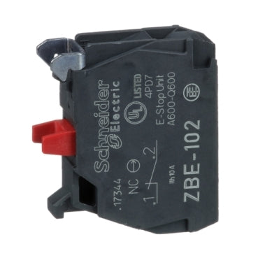 ZBE102 single contact block for head Ø22 1NC silver alloy screw clamp terminal